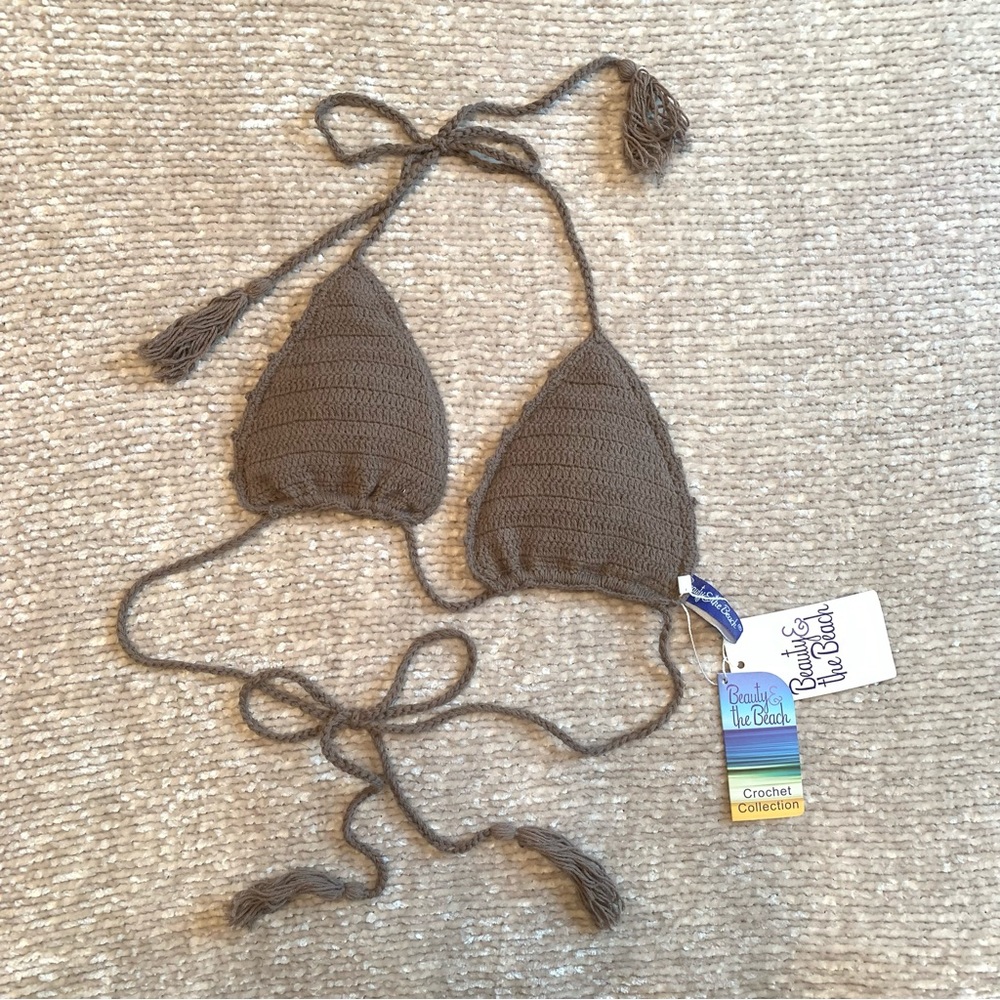 Beauty and the Beach crotchet bikini top NWT